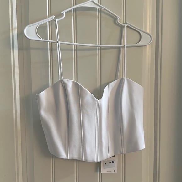 Zara Tops Zara White Corset Crop Top Poshmark